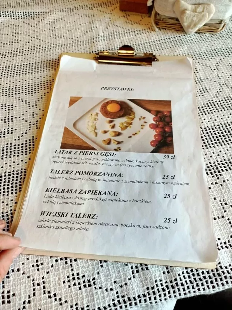 Gospoda Swołowo Menu